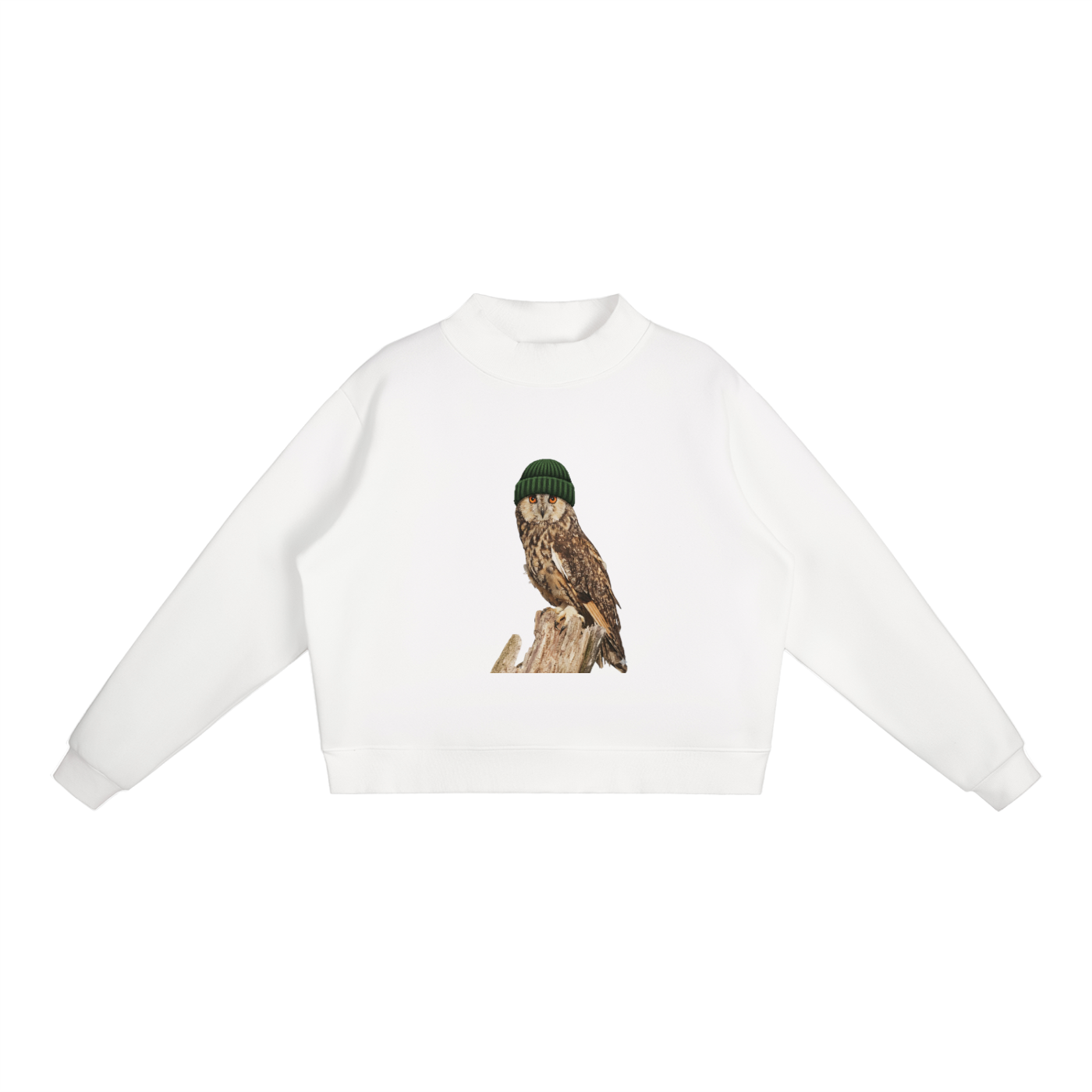 Essential Fleece Mock-Neck Crew Sweatshirt