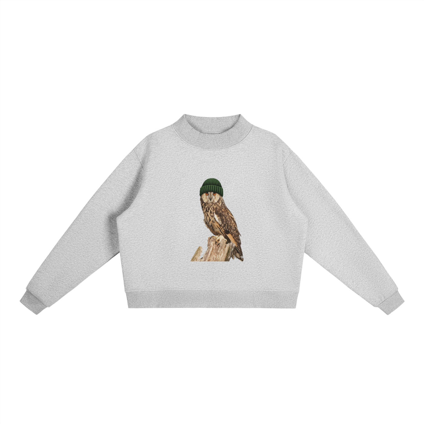 Essential Fleece Mock-Neck Crew Sweatshirt