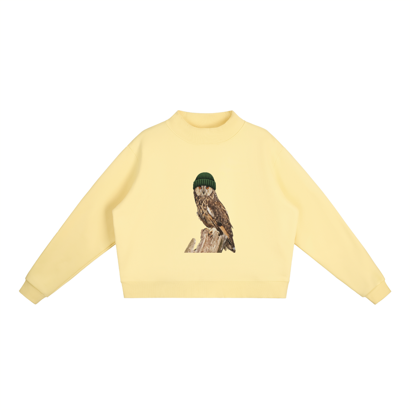 Essential Fleece Mock-Neck Crew Sweatshirt