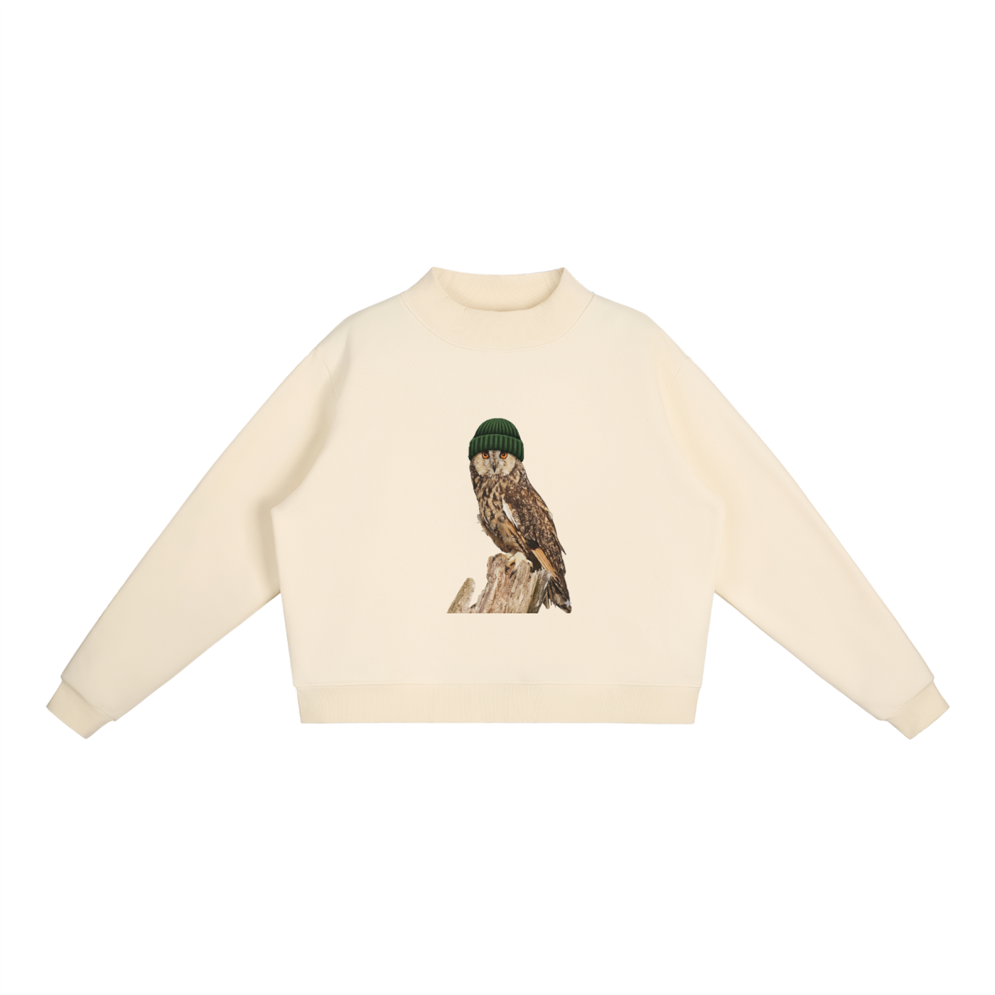 Essential Fleece Mock-Neck Crew Sweatshirt