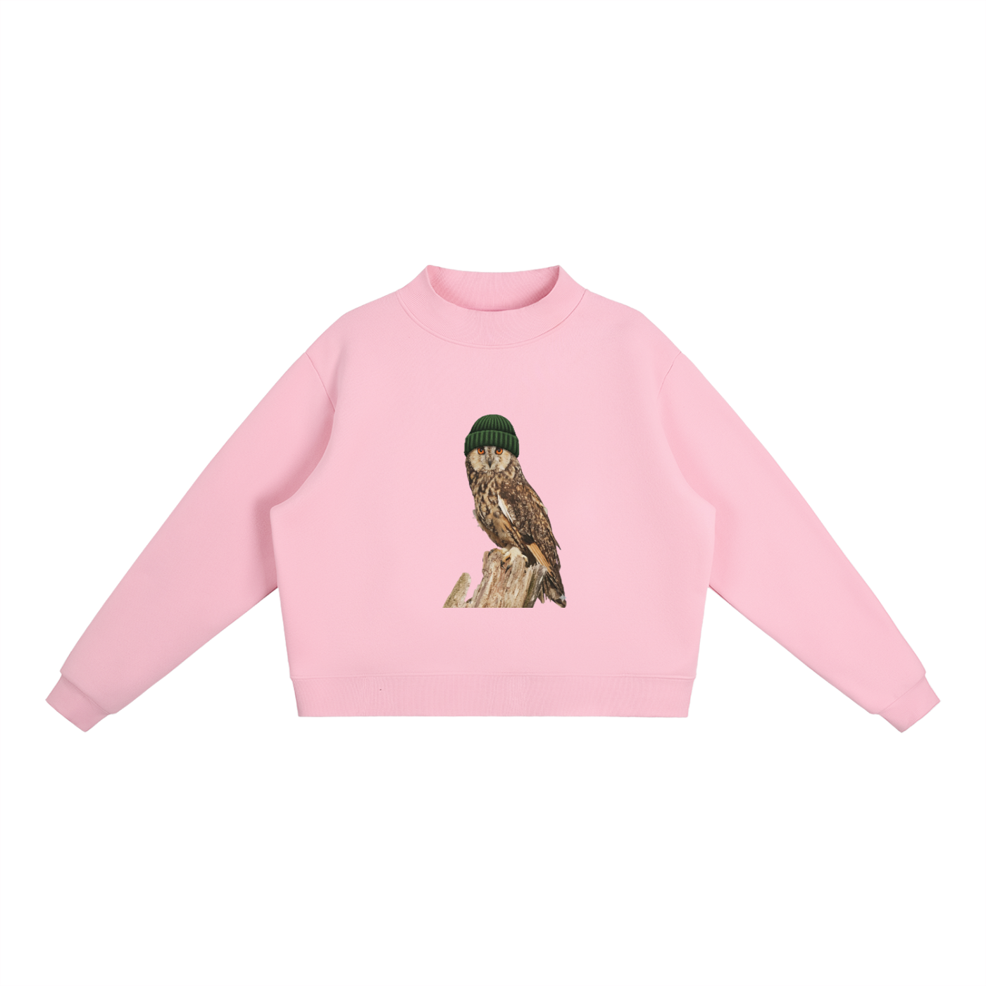 Essential Fleece Mock-Neck Crew Sweatshirt